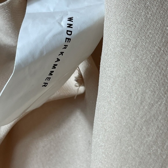 WNDERKAMMER womens size M champagne gold long sleeve lace up tie side blouse - Picture 3 of 4